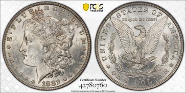 1882-O/S $1 VAM 5, O/S Broken MS62