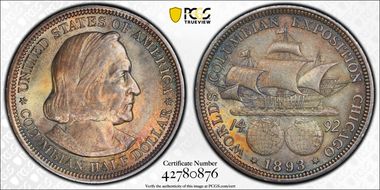 1893 50C Columbian MS64