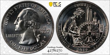 2019-D 25C Lowell NP MS67+