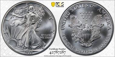 1989 $1 Silver Eagle MS70