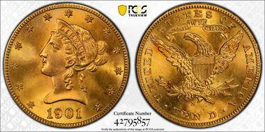 1901-S $10 MS66+