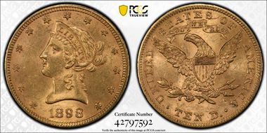 1898 $10 MS62