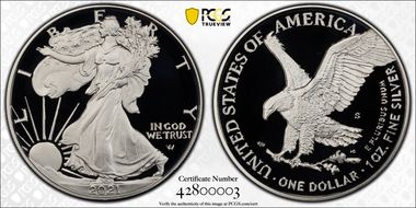 2021-S $1 Silver Eagle - Type 2 First Strike PR70DCAM