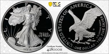 2021-S $1 Silver Eagle - Type 2 First Strike PR69DCAM