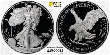 2021-S $1 Silver Eagle - Type 2 First Strike PR69DCAM
