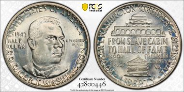 1947-D 50C Booker T. Washington MS67