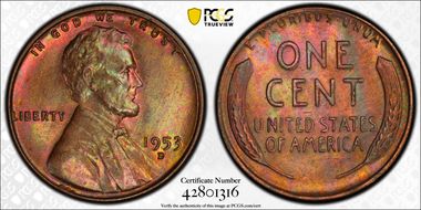 1953-D 1C MS66BN
