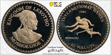 1984 10 M X#2 Hurdling PR67DCAM