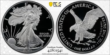 2021-S $1 Silver Eagle - Type 2 First Strike PR70DCAM