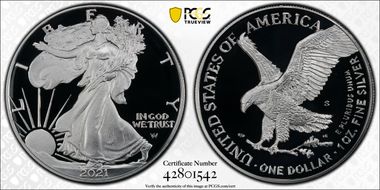 2021-S $1 Silver Eagle - Type 2 First Strike PR69DCAM