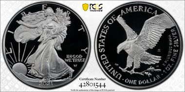2021-S $1 Silver Eagle - Type 2 First Strike PR70DCAM