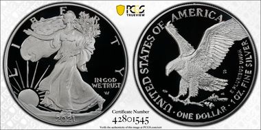 2021-S $1 Silver Eagle - Type 2 First Strike PR69DCAM