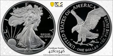 2021-S $1 Silver Eagle - Type 2 First Strike PR70DCAM