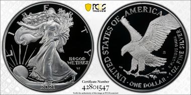 2021-S $1 Silver Eagle - Type 2 First Strike PR69DCAM