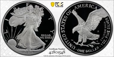 2021-S $1 Silver Eagle - Type 2 First Strike PR69DCAM
