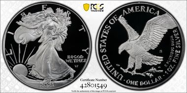 2021-S $1 Silver Eagle - Type 2 First Strike PR70DCAM