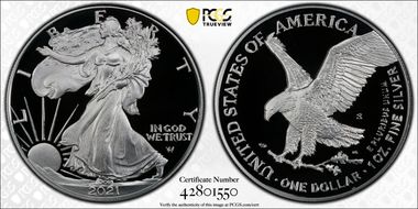 2021-S $1 Silver Eagle - Type 2 First Strike PR69DCAM