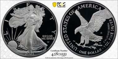 2021-S $1 Silver Eagle - Type 2 First Strike PR69DCAM
