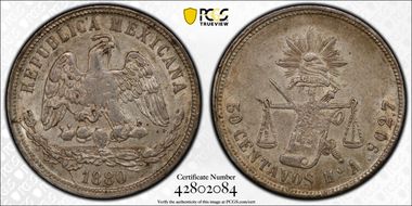 1880-Ho A 50C KM-407.5 AU55