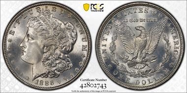1886 $1 MS67+