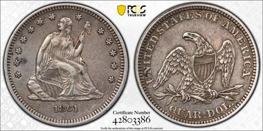 1861 25C XF40