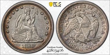 1888-S 25C XF45