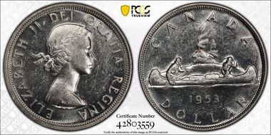 1953 S$1 Strap, SWL MS62