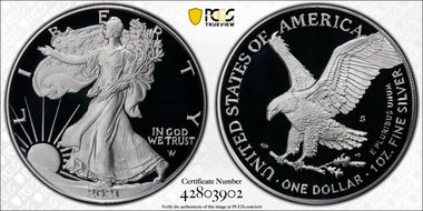 2021-S $1 Silver Eagle - Type 2 First Strike PR69DCAM
