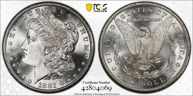 1881-S $1 MS67+