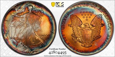 1986 $1 Silver Eagle MS68