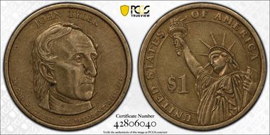 2009-D $1 John Tyler Position A XF45