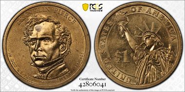 2010-P $1 Franklin Pierce Position B AU58