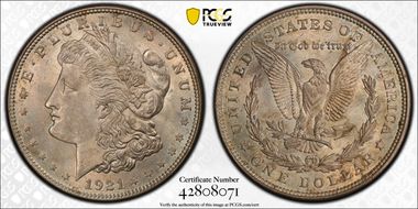 1921 $1 Morgan MS63