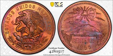 1955-Mo 20C Large Eagle MS65RB