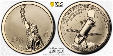 2020-S $1 American Innovation MD Rev PR The Hubble Space Telescope PR69