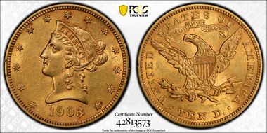 1903 $10 AU55