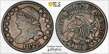 1828 10C Large Date VF35