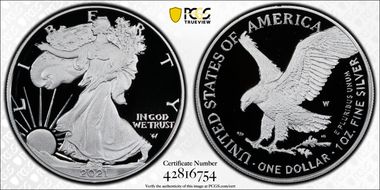 2021-W  $1 Silver Eagle - Type 2 PR70DCAM
