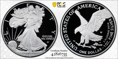 2021-W  $1 Silver Eagle - Type 2 PR69DCAM