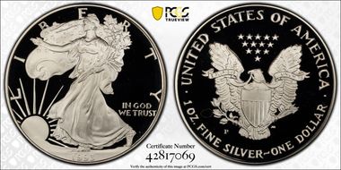 1993-P $1 Silver Eagle PR69DCAM