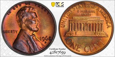 1968-D 1C MS65RB