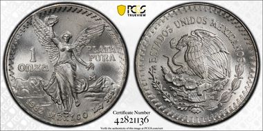 1982-Mo Onza Libertad Ag MS67