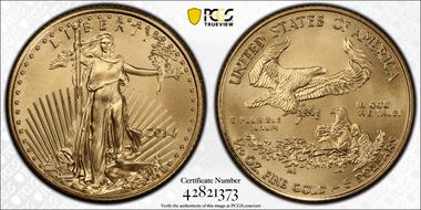 2014 $5 Gold Eagle MS70