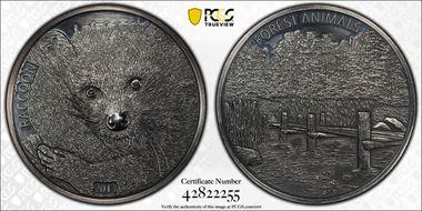 2013 Medal Raccoon - Forest Animals MS68