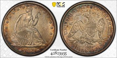 1873-CC 50C Arrows AU58