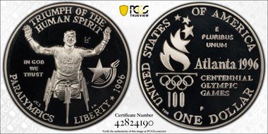 1996-P $1 Paralympic PR69DCAM