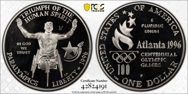 1996-P $1 Paralympic PR67DCAM