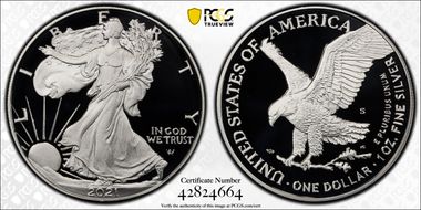 2021-S $1 Silver Eagle - Type 2 First Strike PR70DCAM