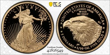 2021-W $5 Gold Eagle - Type 2 Designer Edition - First Strike PR70DCAM