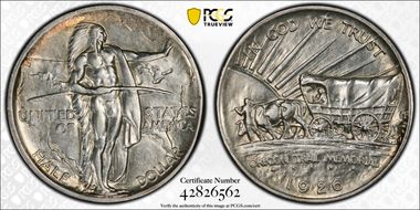 1926-S 50C Oregon AU50